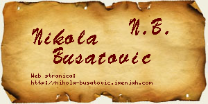 Nikola Bušatović vizit kartica